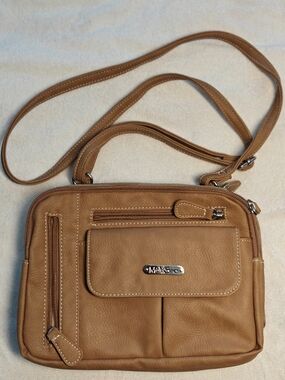 MultiSac Tan Crossbody Bag with Multiple Pockets